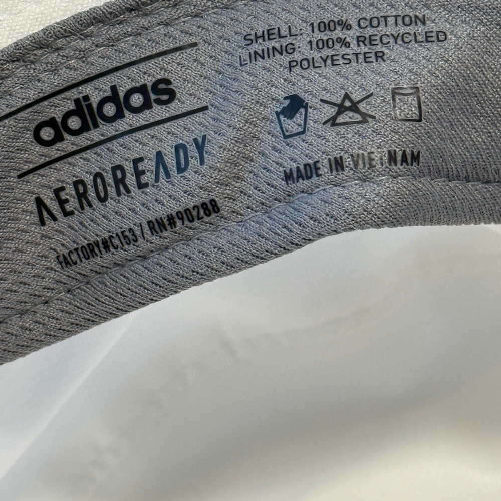 Adidas White Bucket Hat with pink Adidas logo. - Picture 6 of 6